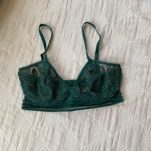 Emerald green lace bra from else